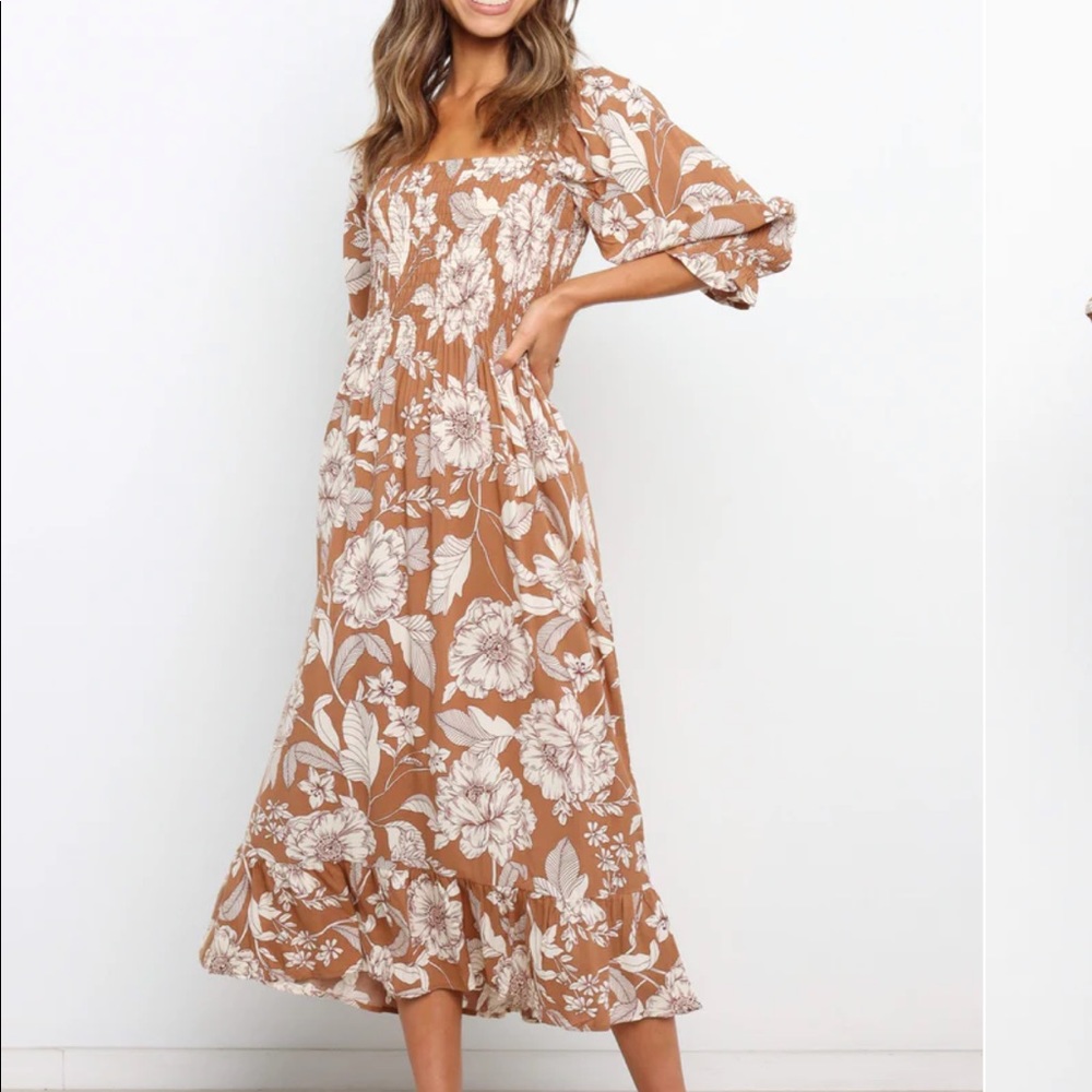 petal and pup brown byron dress